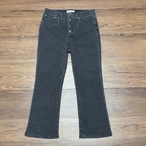 Madewell Dark Gray Flare Jeans with Button-Fly
